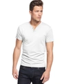 ALFANI MEN'S STRETCH SOLID, HENLEY T-SHIRT, CREATED FOR MACY'S