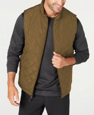 Hawke & Co. Men's Diamond Quilted Heritage Vest, Created For Macy's In Bark