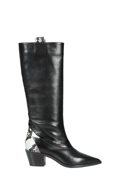 Alchimia High Boots With Pointed Toe In Nero
