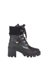MONCLER BLACK LEATHER ANKLE BOOTS,11571331