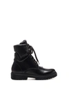 Moncler Lace-up Leather Ankle Boots In Black