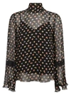 SEE BY CHLOÉ FLORAL LACE TOP,CHS20AHT42032 0YB MULTICOLOR BLACK