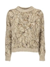 BRUNELLO CUCINELLI CREWNECK SWEATER MOHAIR SWEATER WITH DAZZLING RAMAGE EMBROIDERY,11571620