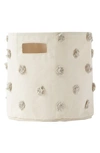 Pehr Pom Pom Cotton Canvas Storage Bin In Grey