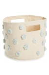 Pehr Mini Pompom Canvas Bin In Mist Blue
