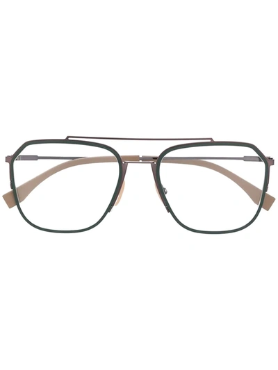 Fendi Square-frame Glasses In Green