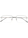 Montblanc Polished Square-frame Glasses In Silver