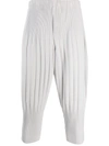 Issey Miyake Grey Cropped Basics Trousers In Grey