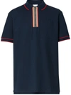 BURBERRY ICON STRIPE ZIPPED POLO SHIRT