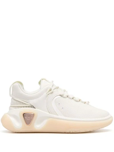 Balmain B-runner Leather-trimmed Mesh Trainers In White