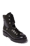 Allsaints Womens Black Franka Lace-up Leather Boots 6 In Black Leather/ Black