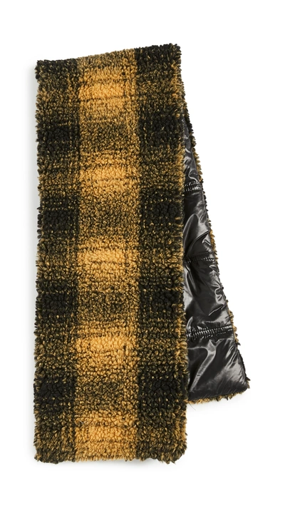 Adrienne Landau Check Pull Thru Scarf In Yellow/black