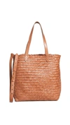 MADEWELL THE MEDIUM TRANSPORT TOTE: WOVEN LEATHER