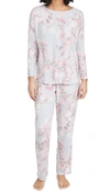 Flora Nikrooz Katelyn Printed Knit Pj Set In Grey
