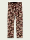 SCOTCH & SODA BELTED MID-RISE PRINTED PANTS,8719029190037