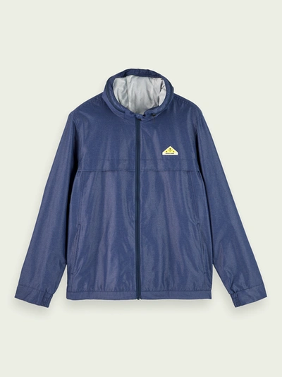 Scotch & Soda Sporty Jacket With Zip Away Hood In Blue