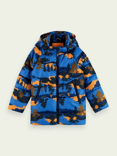 Scotch & Soda Reflective Padded Jacket In Blue