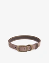 BARBOUR BROWN LEATHER AND BRASS DOG COLLAR S,R03652235