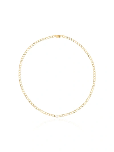 Anita Ko 18k Yellow Gold Small Heart Necklace With One Diamond