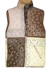 Children Of The Discordance Neutrals Reversible Bandana Print Gilet In Neutrals