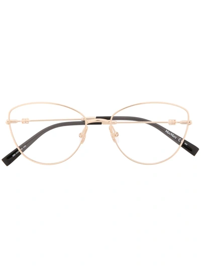 Max Mara Mm1415 Cat-eye Frame Glasses In Gold