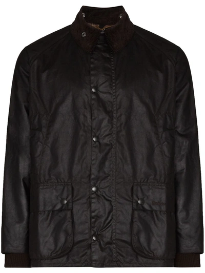 BARBOUR FAUX-LEATHER SNAP-BUTTON JACKET