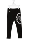 Philipp Plein Hexagon Embellished Track Pants In Black