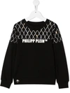 PHILIPP PLEIN JUNIOR RHINESTONE-EMBELLISHED SWEATSHIRT