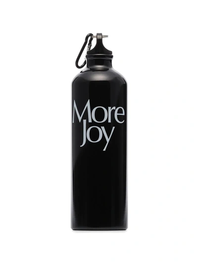 More Joy Black Logo Print Water Bottle In Schwarz