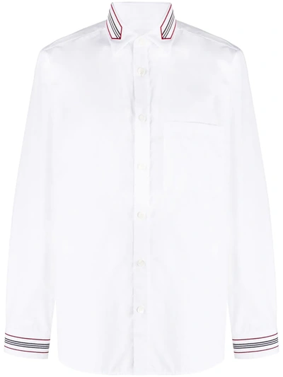 Burberry Icon Stripe Embroidery Shirt In White