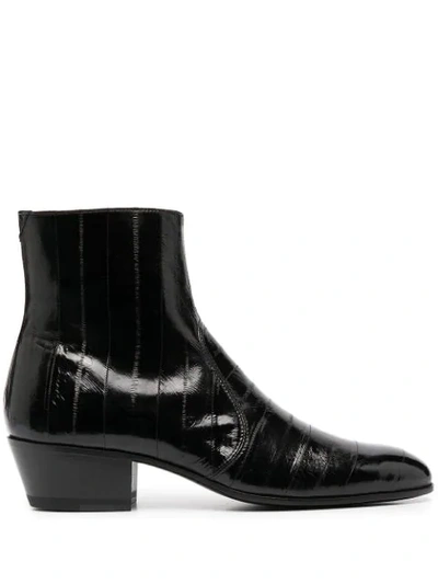 Saint Laurent Cole 45 Zipped Boots In Black