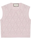 GUCCI GG PERFORATED KNITTED CROPPED waistcoat