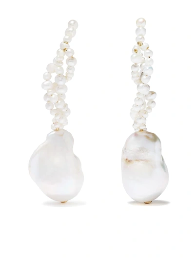Completed Works Gotcha Pearl Earrings In 14ct Gold Plate