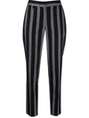 Lorena Antoniazzi Striped Peg Trousers In Black