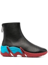 Raf Simons Cylon High-top Leather Sneakers In Black