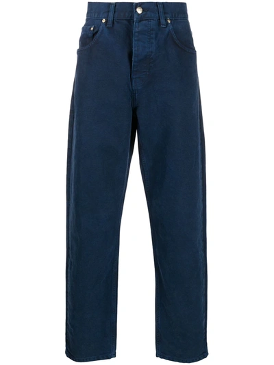 Carhartt Wide-leg Organic Cotton Trousers In Blue