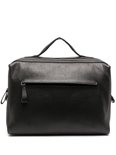Orciani Logo-lettering Boxy Briefcase In Black