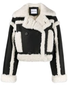 Stand Studio Shearling Trim Cropped Jacket In Black