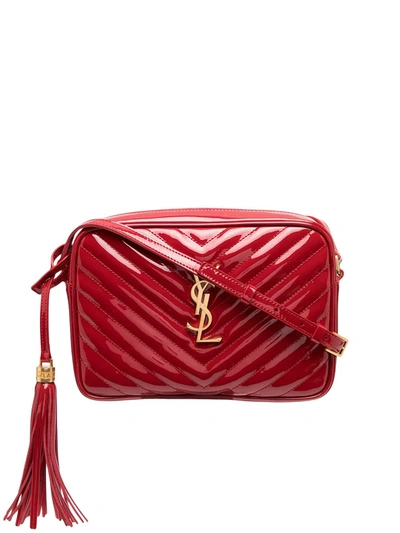 Saint Laurent Lou Monogram-embellished Camera Bag In Red