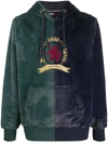 TOMMY HILFIGER FAUX-FUR CREST EMBROIDERY HOODIE