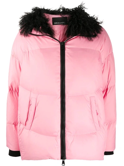 Ermanno Ermanno Hooded Down Jacket In Pink