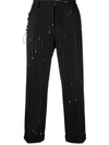 CORELATE STRIPED STRAIGHT-LEG TROUSERS