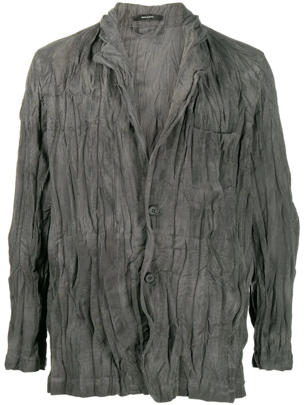 Issey Miyake Wrinkled-effect Long-sleeved Shirt In Grey | ModeSens