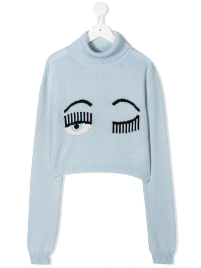 Chiara Ferragni Babies' Teen Flirting Jumper In Blue