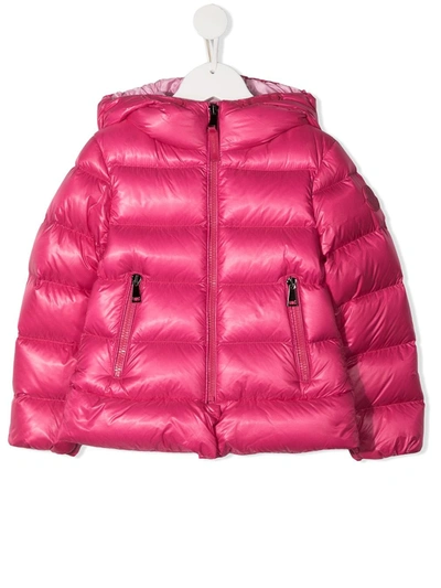 Moncler Kids' Hooded Down Jacket In Pink