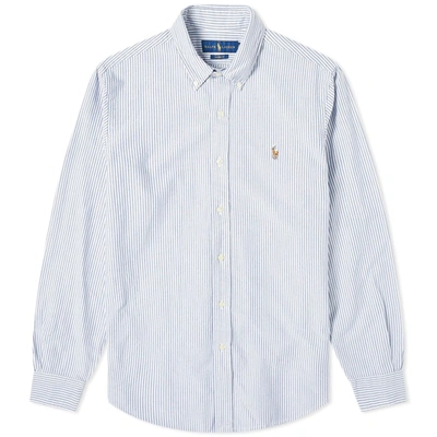 Polo Ralph Lauren Button Down Bold Stripe Oxford Shirt In White