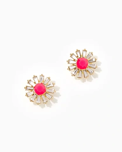 Lilly Pulitzer Fizz Stud Earrings In Cockatoo Pink