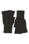 Barbour Fingerless Wool Gloves In Black