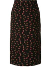 N°21 FLORAL-EMBROIDERED PENCIL SKIRT