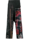 YOHJI YAMAMOTO PRINT WIDE LEG TROUSERS